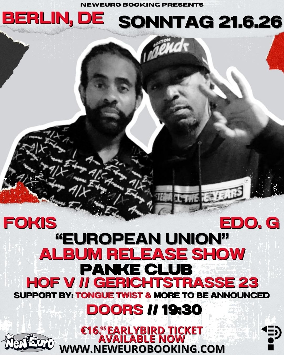 Edo. G & Fokis - June 21, 2026 - Panke Club, Berlin