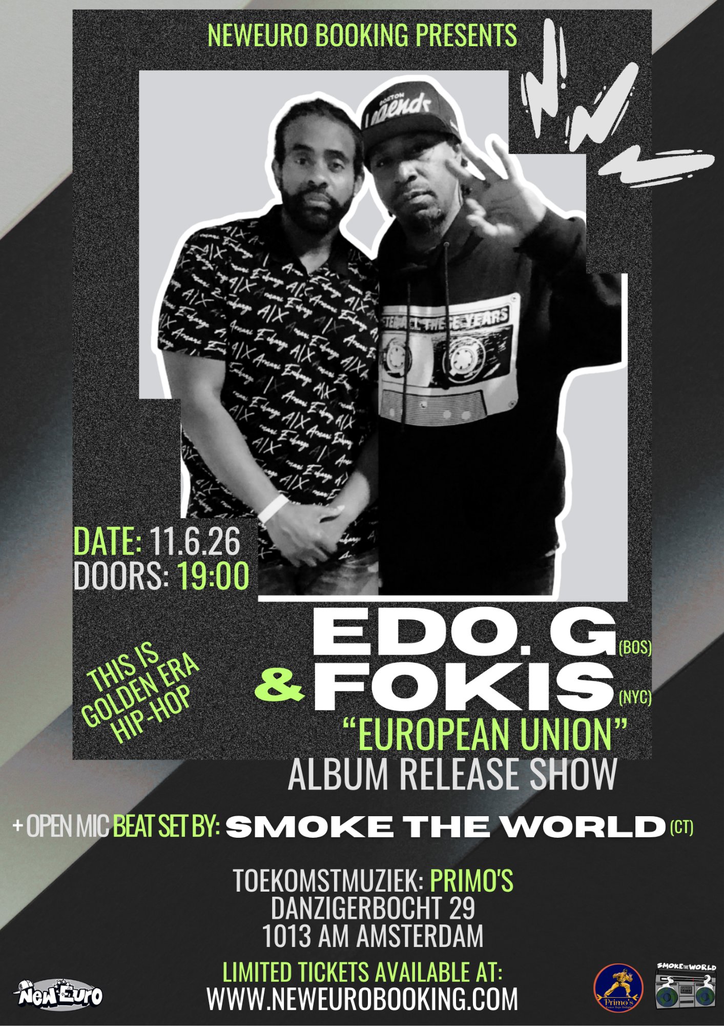 Edo. G & Fokis - European Union Album Release Show - June 11, 2026 - Toekomstmuziek Primo's, Amsterdam